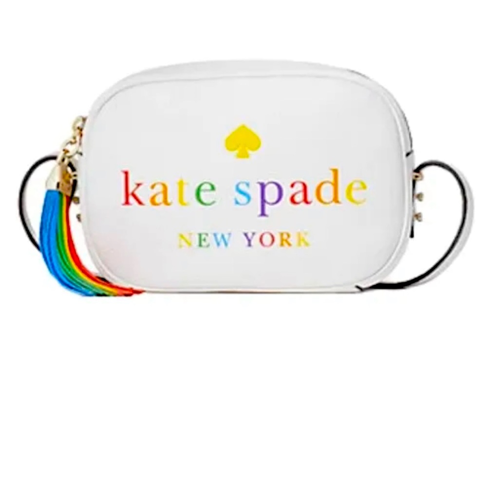 Kate Spade rainbow tassel Kourtney camera crossbody purse